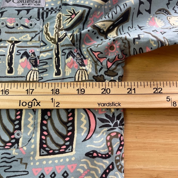 NEW Columbia PFG Wild Cast Camp Shirt Mens M Fishing Aztec All Over AOP $50 - Picture 8 of 11